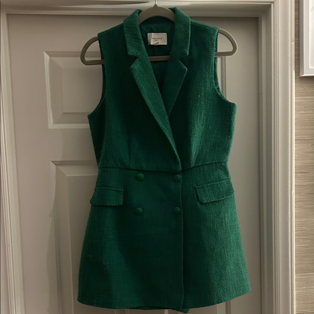 Tuckernuck Green tweed romper
